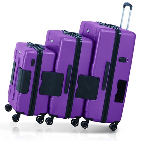 Tach V3 Connectable Hardside Spinner Suitcase Luggage Bags 3 Piece Set Purple Target