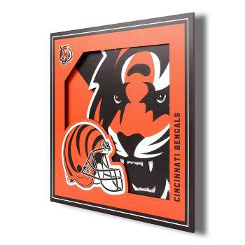 NFL Cincinnati Bengals 3D Logo Series Wall Art - 12"x12"