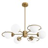 POWLIG 33.5" Modern Linear Chandelier - 6-Light Dimmable Pendant Light with Adjustable Height for Bedroom & Dining Table - 2 of 4