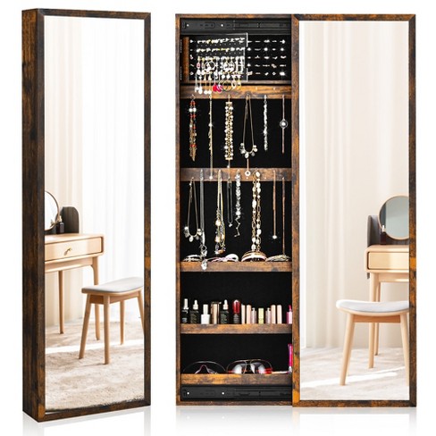  Ylued Jewelry Mirror Cabinet, Wall/Door Mounted