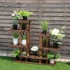Costway 6Tier 13 Pots Wooden Plant Flower Display Stand Wood Shelf Storage Rack Garden - 4 of 4