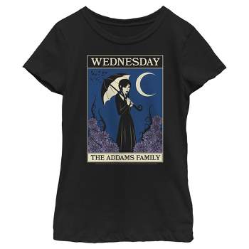 Girl's Wednesday The Addams Family Card T-Shirt