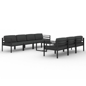 vidaXL Patio Lounge Set Outdoor Sectional Sofa Set Table Aluminum Anthracite - 1 of 4
