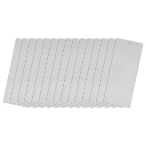 Unique Bargains Stainless Steel DIY Laser Printing Office Engraving Blank Cards 15 Pcs - 1 of 4