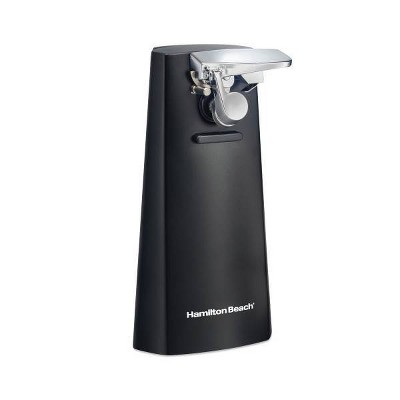 Hamilton Beach Black Can Opener 76702: Electric Freestanding Kitchen Tool, 1 Year Warranty, Spot Clean, 9" Height
