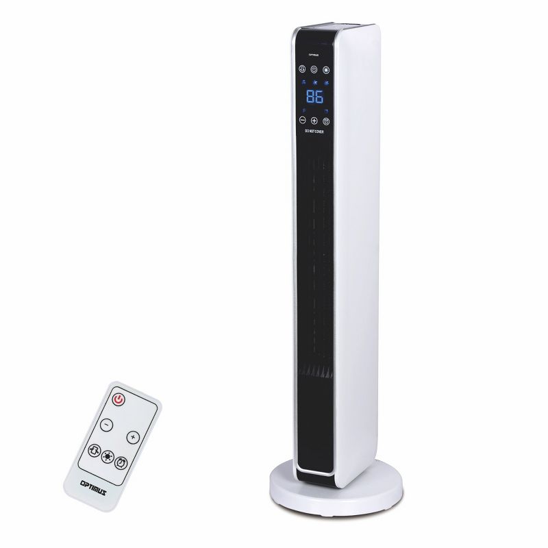 Optimus 29 in. Oscillating Tower Heater w/ Digital Temperature Readout & Remote, 1 of 9