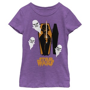 Girl's Star Wars: A New Hope Halloween Darth Vader Coffin T-Shirt - 1 of 4