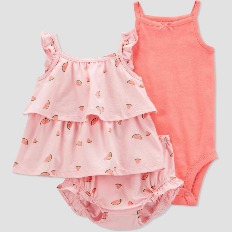 Carter's Just One You® Baby Girls' Watermelon Top & Bottom Set - Pink, 1 of 5