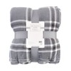Hudson Home Collection Home Silky Plush Blanket, Gray Charcoal Plaid Fleece - 2 of 2