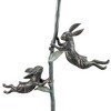 SPI Home Rowdy Rabbit Pair and Flower Birdfeeder with Stake – 44" Tall Metal Garden Sculpture, Whimsical Outdoor Feeder Décor - 3 of 4