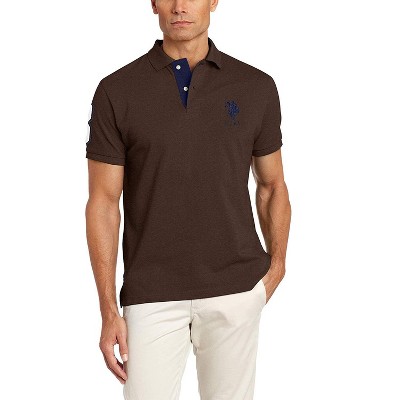 U.S. Polo Assn. Men's Short-Sleeve Polo Shirt with Applique, Casual Summer Slim Fit Polo Shirt with Contrast Color