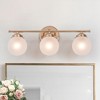 LNC Ellan 20-in 3-Lights Rose Gold and Opal White Glass Globe Modern/Contemporary Vanity Lightss - 2 of 4