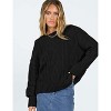 Women's Oversized Knit Sweater Solid Vintage Pullover Sweater Unisex Woven Crewneck Knitted Tops - 4 of 4
