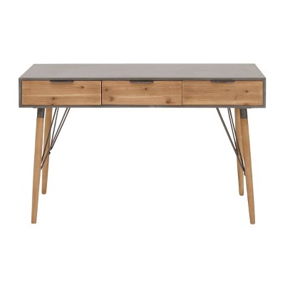 Modern Console Table with Drawers Brown - Olivia & May