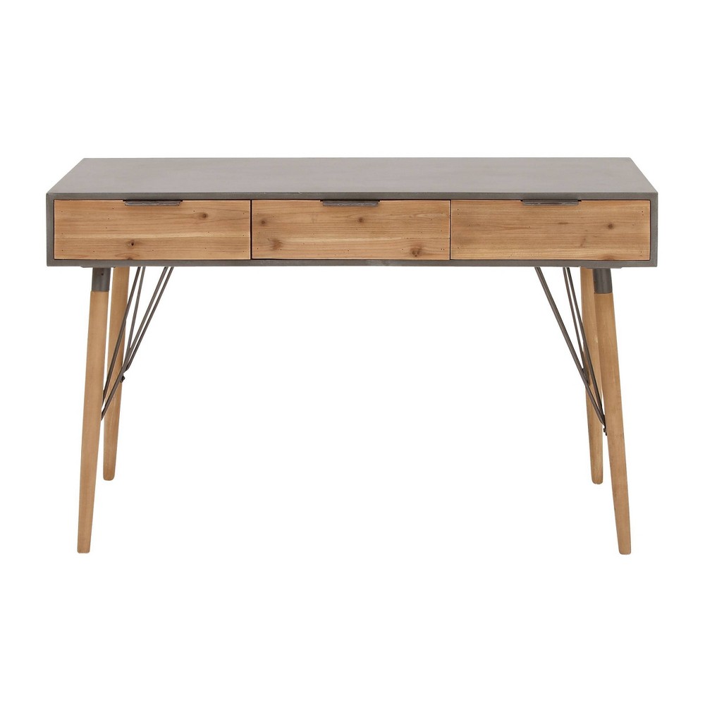 Photos - Coffee Table Modern Console Table with Drawers Brown - Olivia & May