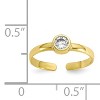 Black Bow Jewelry Round Cubic Zirconia Solitaire Toe Ring in 10 Karat Yellow Gold - 3 of 4