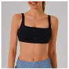 Coolmee Women Double Lined Square Neck Sports Bras Running Fitness Top Wide Strap Yoga Bra Pilates Training Vest Underwear - 2 of 4