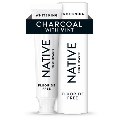 Native Premium Detoxifying Charcoal with Mint Fluoride Free Toothpaste - 4.1oz