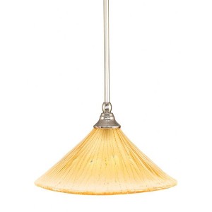 Toltec Lighting Any 1 - Light Pendant in  Chrome with 12" Amber Crystal Shade - 1 of 1