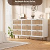 GAOMON 9 Rattan Drawer Dresser with Deep Storage & Wide Top,26.5''Tall Wood Frame Chest,Large Long Wooden Dresser for Home,White - 2 of 4
