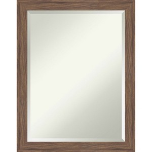 Amanti Art Pia Medium Brown Narrow Beveled Framed Bathroom Vanity Wall Mirror - 1 of 4