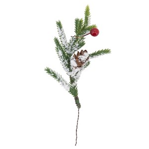 Saro Lifestyle Red Berry Napkin Pick, 6", Green - 1 of 4