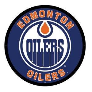 Evergreen Ultra-Thin Edgelight LED Wall Decor, Round, Edmonton Oilers- 23 x 23 Inches Made In USA - 1 of 4