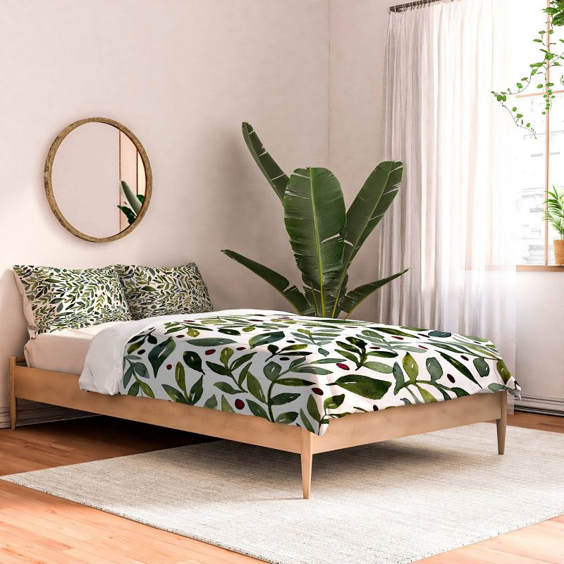Deny Designs Angela Minca Seasonal Branches Comforter Set Green, 2 of 4
