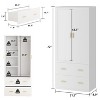 FUFU&GAGA Armoire Wardrobes With Mirror And Hanging - 3 of 4