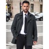 INSPIRE CHIC Men's Zipper Single Breasted Winter Business Scarf Collar Mid-Length Overcoat - 4 of 4