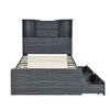 CAVINAS Twin Size Platform Bed Modern Wooden Bed Frame with Storage Headboard, 2 Drawers and LED Light for Bedroom - 4 of 4