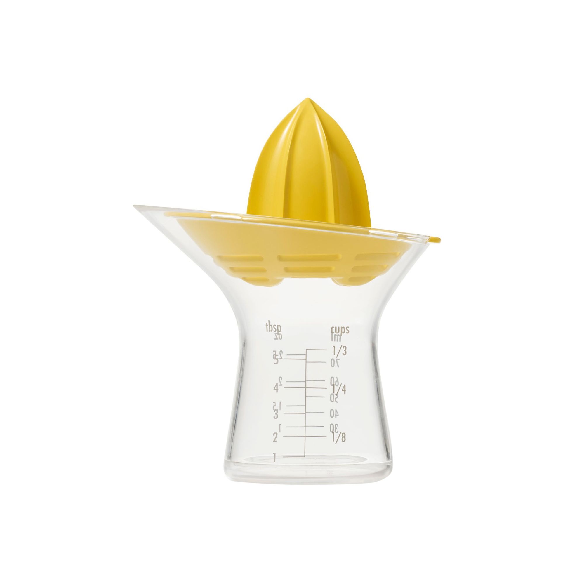 OXO Small Citrus Reamer: Yellow Plastic Juicer, Dishwasher-Safe, 5" Height, 3.6" Width & Depth