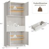 70" Tall Kitchen Pantry Cabinet - Fluted Design w/ Drawer, Countertop & Adjustable Shelves - Freestanding Storage Cupboard - 2 of 4