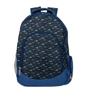Reinforced and Water Resistant Padded Laptop School Backpack (Shark Ocean Blue) - 1 of 3