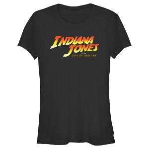 Juniors Womens Indiana Jones and the Dial of Destiny Official Movie Logo T-Shirt - 1 of 4