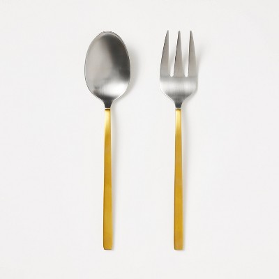 Classic Touch Set Of 2 Gold Serving Spoons : Target