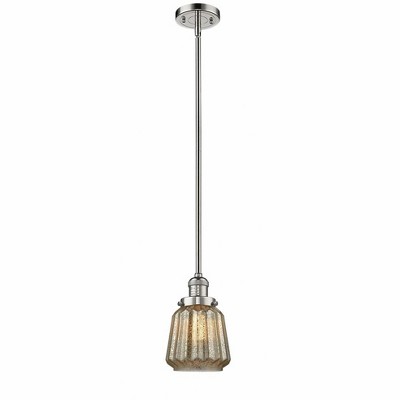 Chatham - 1 Light Stem Hung Mini Pendant In Art Deco Style-8 Inches Tall and 7 Inches Wide