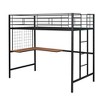 NicBex Twin/Full Size Loft Bed with Ladder and Desk,Loft Bed Frame with Guardrails and Metal Grid,Bed Frame for Kids,Box Spring Not Required - 4 of 4