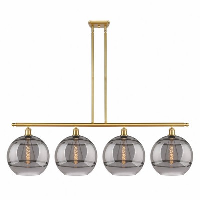 Rochester - 4 Light Stem Hung Island In Industrial Style-13.88 Inches Tall and 50.25 Inches Wide