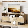 Garvee Rattan TV Stand for 65 Inch TV, Entainment Center with Open Shelf, Media Console with 3 Drawers, Modern TV Stand for Living Room, Bedroom - 4 of 4