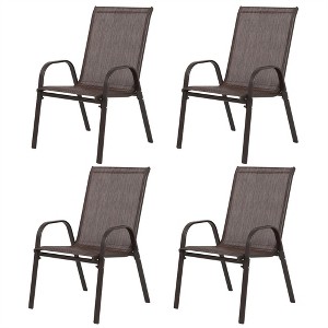 XINGHANZHENXUAN 4-Piece Patio Accent Chairs, Fabric Camping Chairs with High Backrest & Armrests for Garden, Pool, Beach - 1 of 4