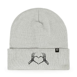 Dalix Heart of Bones Embroidered Beanie Skeleton Warm Winter Knit Hat for Women - 1 of 4