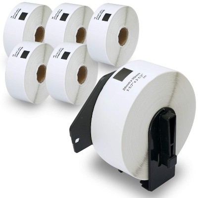 BETCKEY - Compatible Address Labels Replacement for Brother DK-1201 1.1in x 3.5in Use with Brother QL Label Printers 6 Rolls + 1 Reusable Cartridge