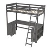 YOOCOZZ Twin Size Loft Bed with U-shaped Desk, Drawers and Storage Shelves - 3 of 4