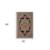 Blue Purple And Brown Wool Medallion Hand Tufted Area Rug - 3 of 4