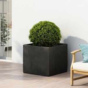 Sevobal Planters Outdoor Large Square Mgo Planter Classic Simple Design Outdoor Flowerpots, Medium And Large Green Plants, Black, 21.5"*19.70"*18.75" - 1 of 4