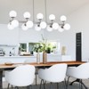PAKOKULA 15-Light Silver Linear Sputnik Chandelier with Opal Glass Globe Shade - 4 of 4