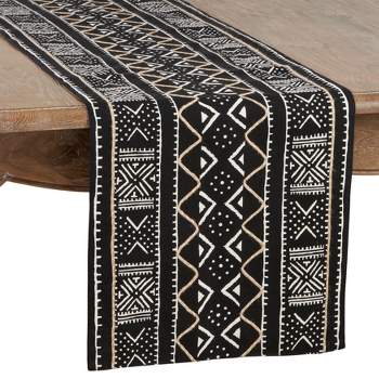 Saro Lifestyle Saro Lifestyle Cotton Table Runner With Mud Cloth Design