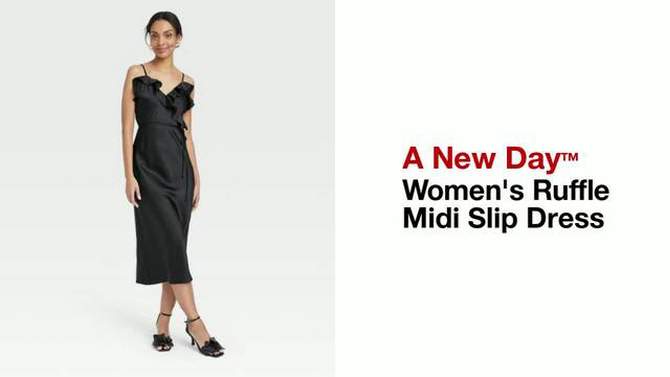 Women's Ruffle Midi Slip Dress - A New Day™, 5 of 12, play video