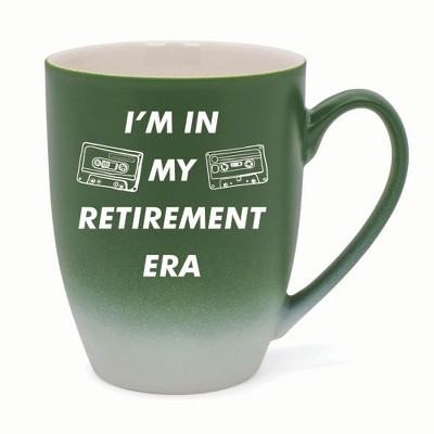 Elanze Designs In My Retirement Era Two Toned Ombre Matte 10 ounce New Bone China Coffee Tea Cup Mug For Your Favorite Morning Brew, Green and White